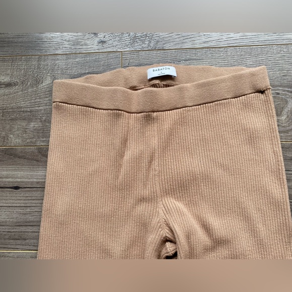 Aritzia Babaton Distill Legging camel/ tan | rubbed knit | split hem - Picture 5 of 14